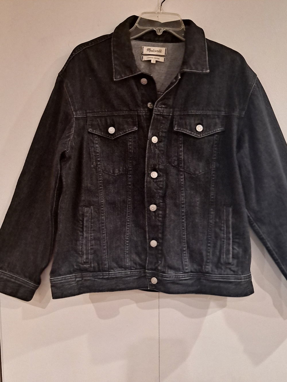 Madewell Mens Black  Oversized Trucker Jacket